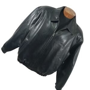 CANYON RIVER BLUES! STRIKING BLACK VEGAN LEATHER BOMBER STYLE JACKET! SZ XXL